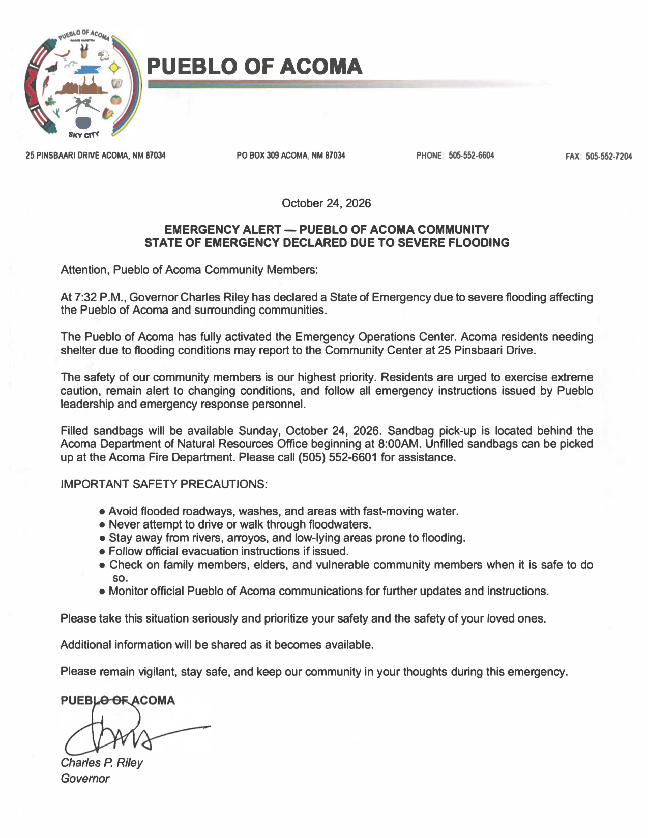01460 2026.1024 Emergency Declaration2.Flooding
